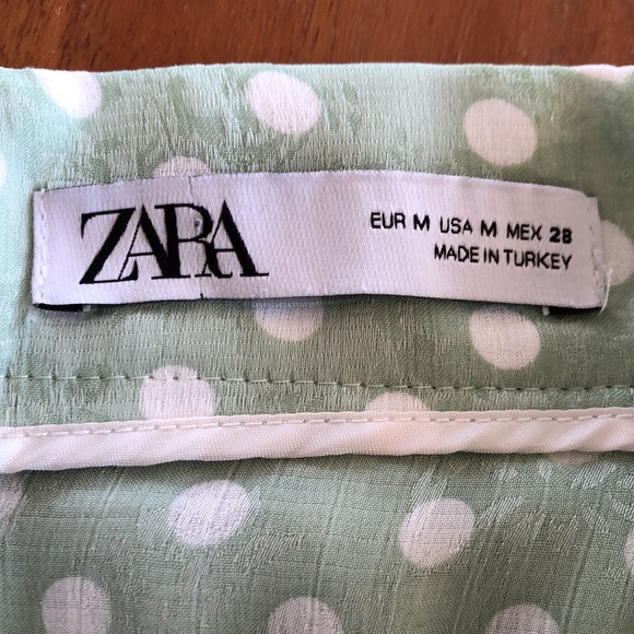 Bloggers' Fave- Zara Mint & White Polka Dot Ruffle Mini Skirt/Skort Sz M‎ -EUC - Picture 5 of 10